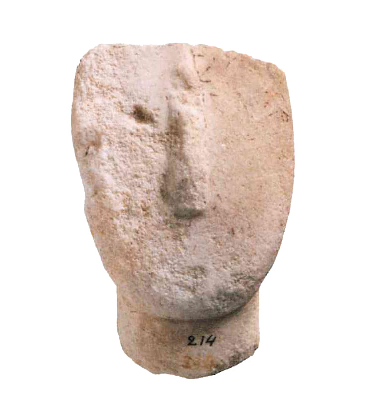Κεφάλι μαρμάρινου κυκλαδίτικου ειδωλίου. Πόρος (θέση Τρυπητή).  2500-2300 π.Χ.