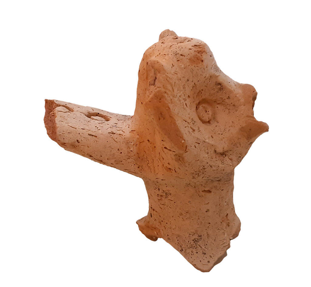 Ζωόμορφη λαβή αγγείου. Σωστική ανασκαφή οδού Μητσοτάκη. Β΄μισό 8ου αι.π.Χ. 