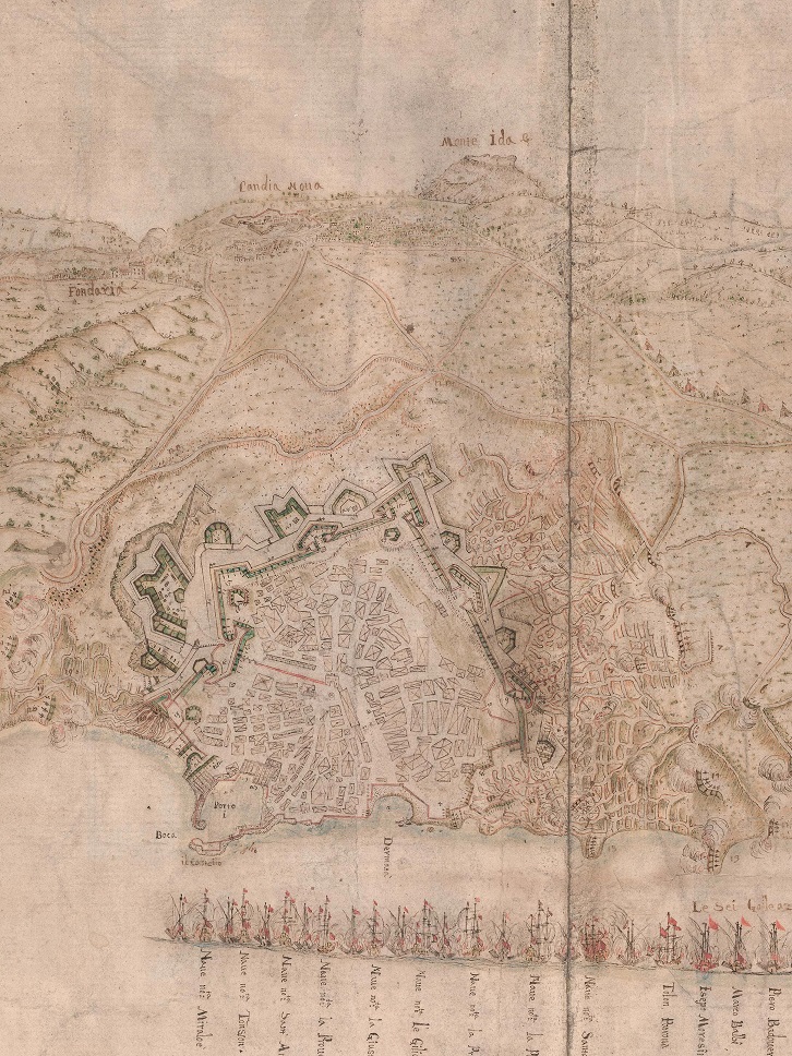 Η τελευταία φάση της πολιορκίας του Χάνδακα, 1669, Γεννάδειος Βιβλιοθήκη.