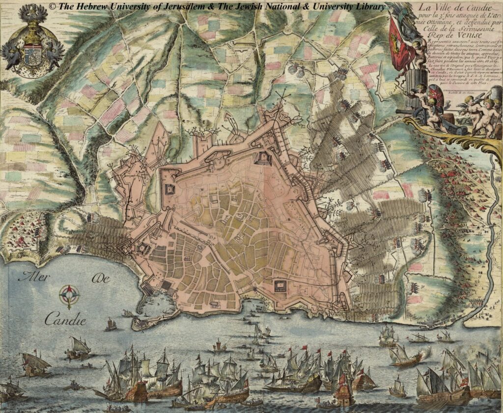 Η τρίτη επίθεση των Οθωμανών κατά την πολιορκία του Χάνδακα. Antoine de Fer, 1669, Παρίσι.